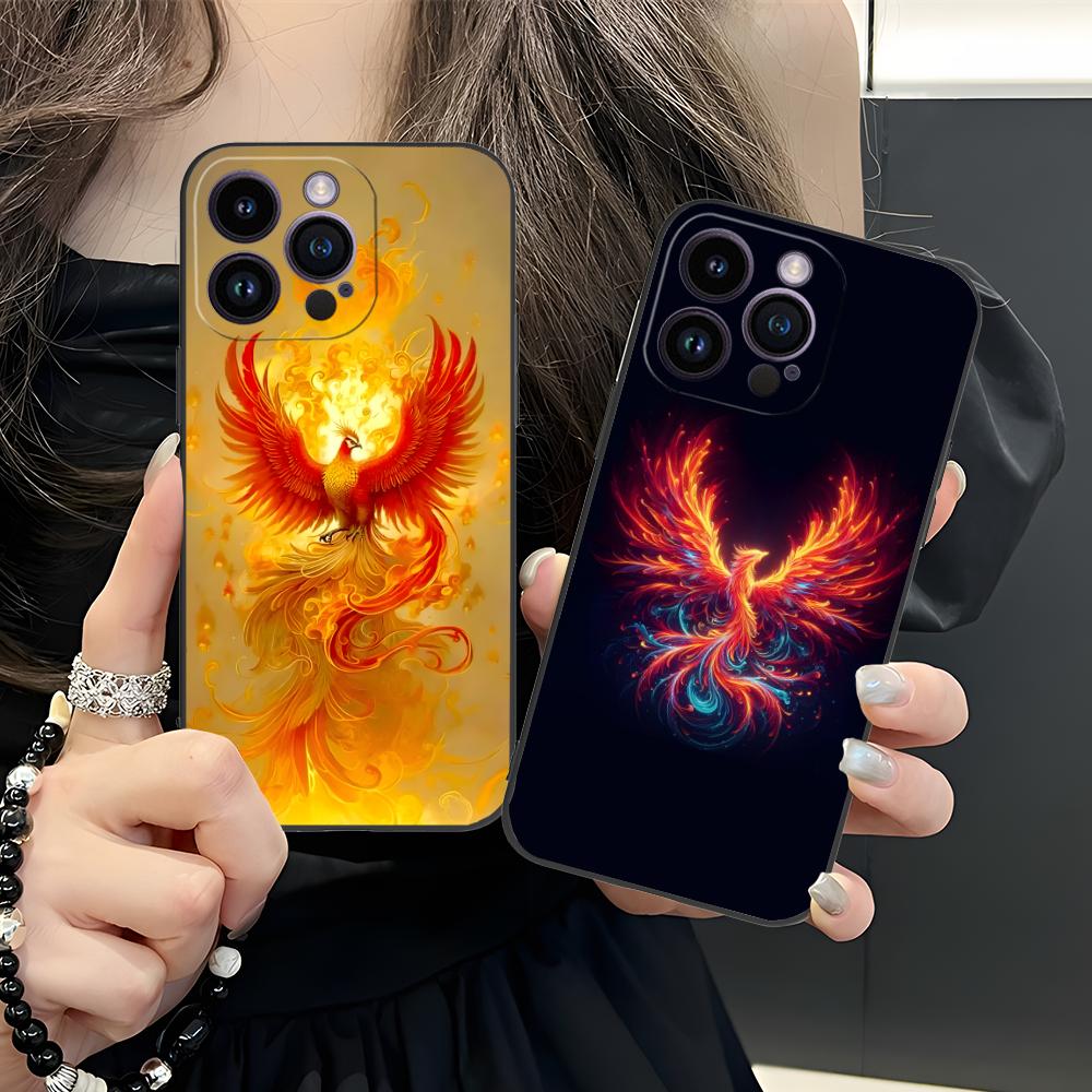 Luxus Phönix Handyhülle für iPhone 17 16 15 14 13 12 11 X XR XS 8 7 Air Pro Max Plus Mini Bunte Hülle Hübsch