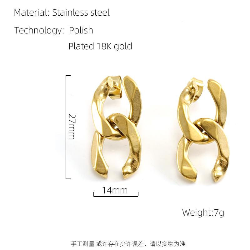 

Новые серьги-восьмерки из нержавеющей стали 2025 года, премиальный нишевый дизайн, сохранение цвета и гипоаллергенные серьги 18K золотой