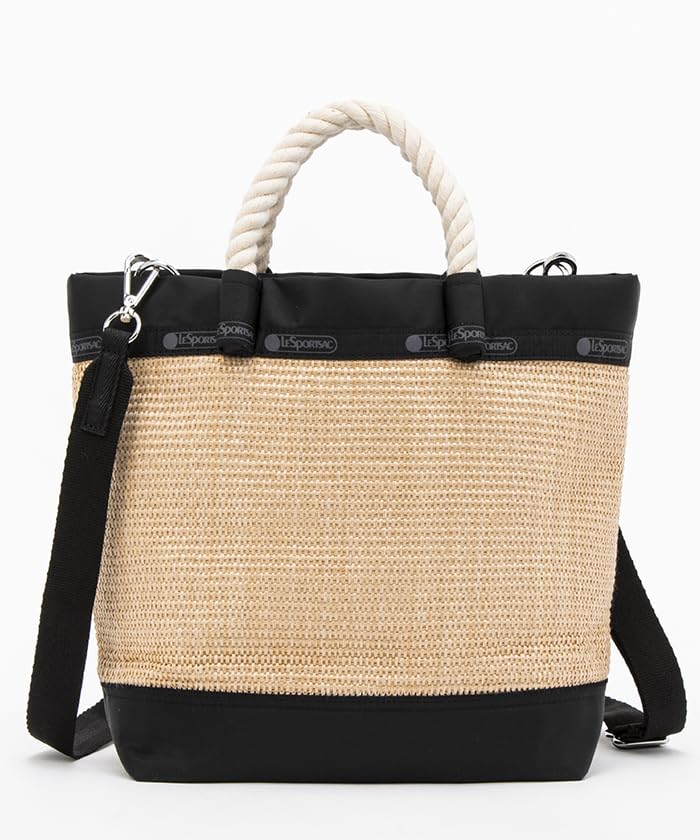 LeSportsac Official Shoulder Bag Top Handle Black Raffia Crossbody/1028 Women's