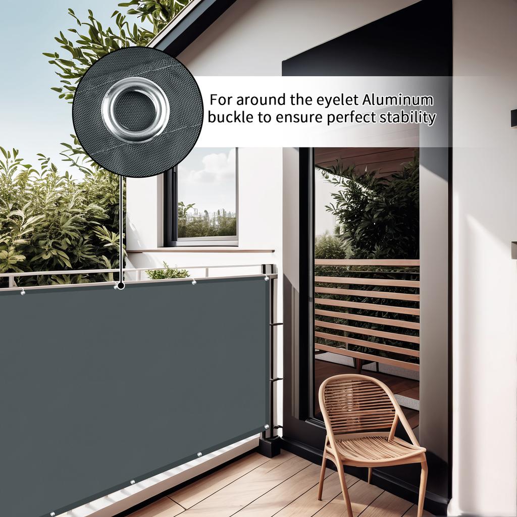Balcony Privacy Screen Fence Waterproof Windscreen with Grommets for Porch Deck Outdoor Patio Backyard Patio Pergola Shade Cover