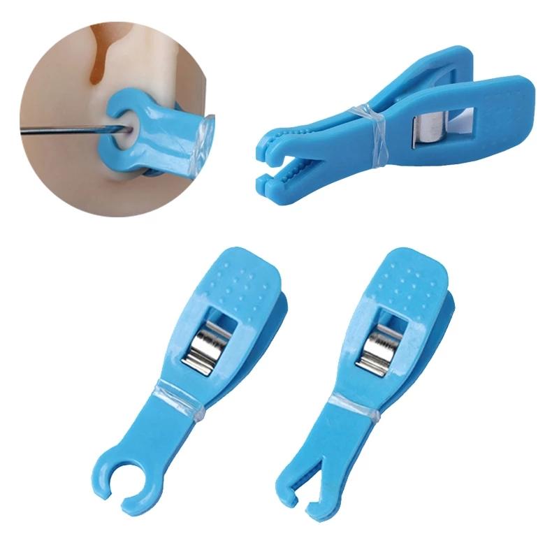 2/4 Stück Acryl Sterilisierte Piercing-Klemme Körperzange Klemme Zange Ohr Lippe Bauchnabel Nase Rund Dreieck Professionelles Piercing-Werkzeug-Set
