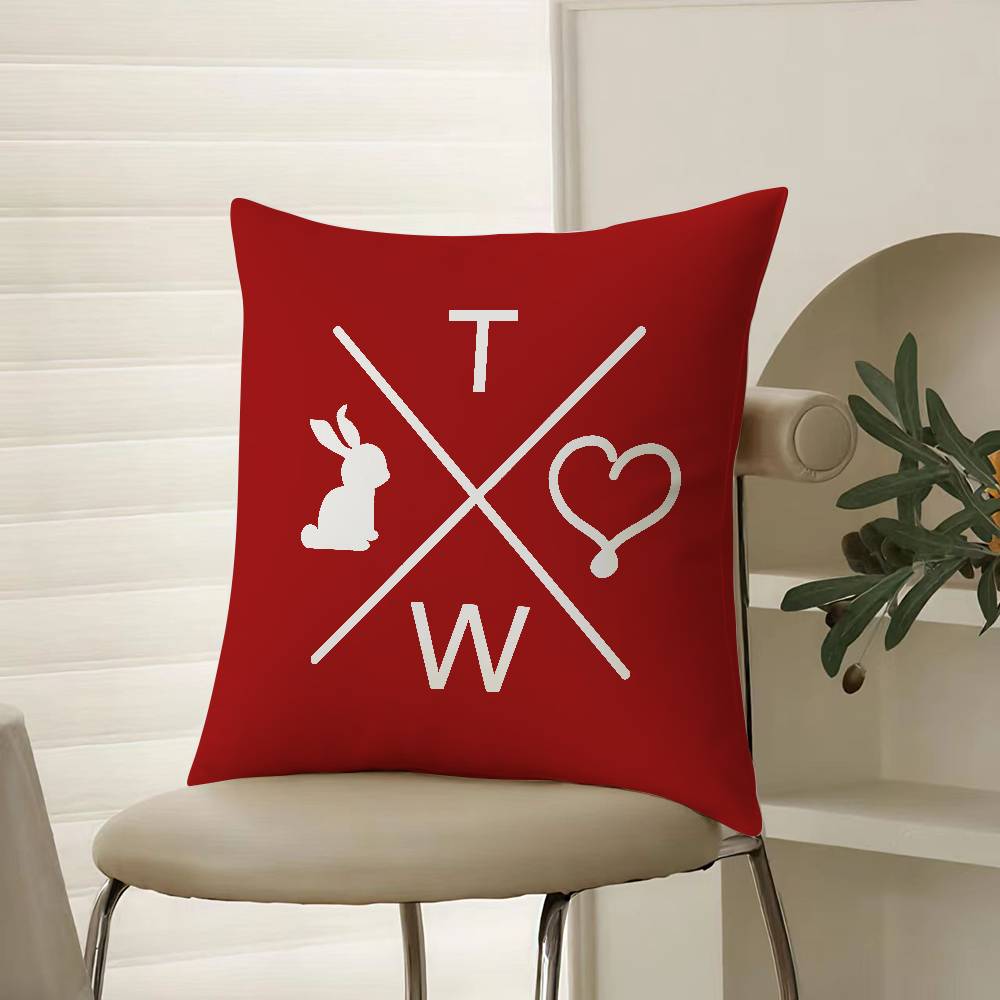 

Fashionable And Trendy Design Tally Weijl-I Pillow Case Comfort Sofa Bed Silky elegant Invisible zipper Decorative cushion cover 12x12Inch