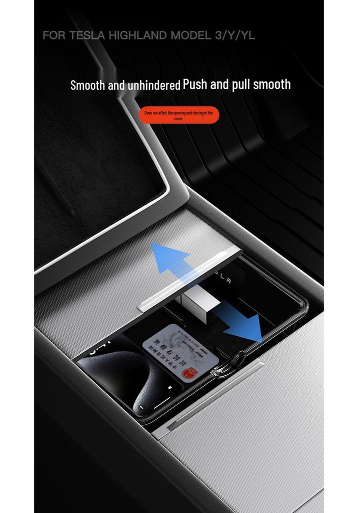 Compatible Storage Organizer for Tesla Center Console: Model Y/3/YL Armrest Accessories