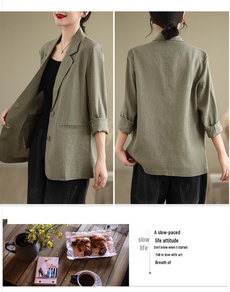 [In Stock] 2025 Spring Artistic Loose Lapel Long Sleeve Women's Suit Jacket