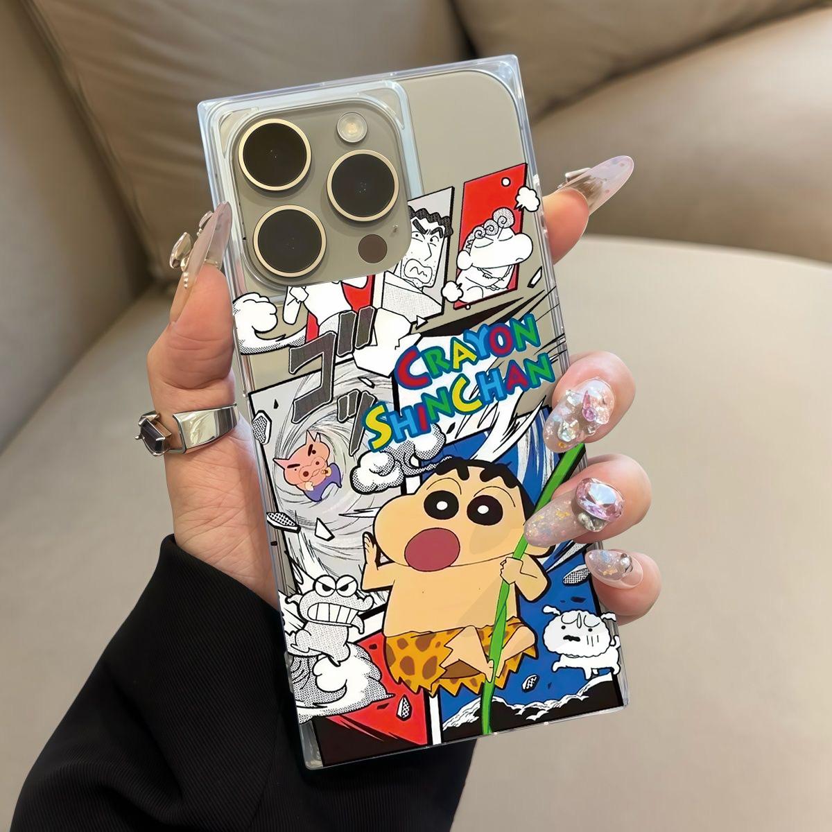 

Прозрачный чехол с квадратной задней крышкой и защитой боковых граней для iPhone 16 ProMax 12 15 Plus 11 13 14 Pro Max, не окисляющийся, с рисунком Сяосинь с голым торсом iphone 11 ProMax