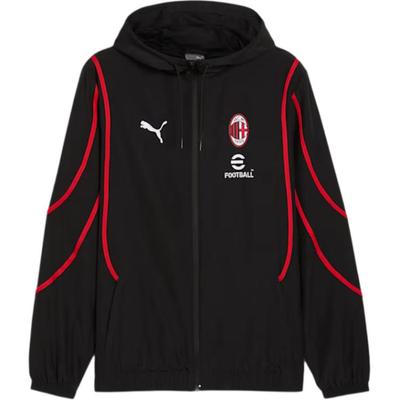 Ac Milan Ss24 Logo Casualowa Bluza z Kapturem z Długim Rękawem Kurtka Racingowa Vintage Męskie kurtki Czarna Czerwona 777716-04