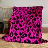 The Pattern Features Irregular Black Leopard Spots On a Bright Pink Background. for All Seasons Blanket Lunch Break Throw Gift