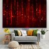 Sparkling Red Light Streak Tapestry, Dark Red Background with Vertical Glitter Lines and Stars, Glam Event Wall Art
