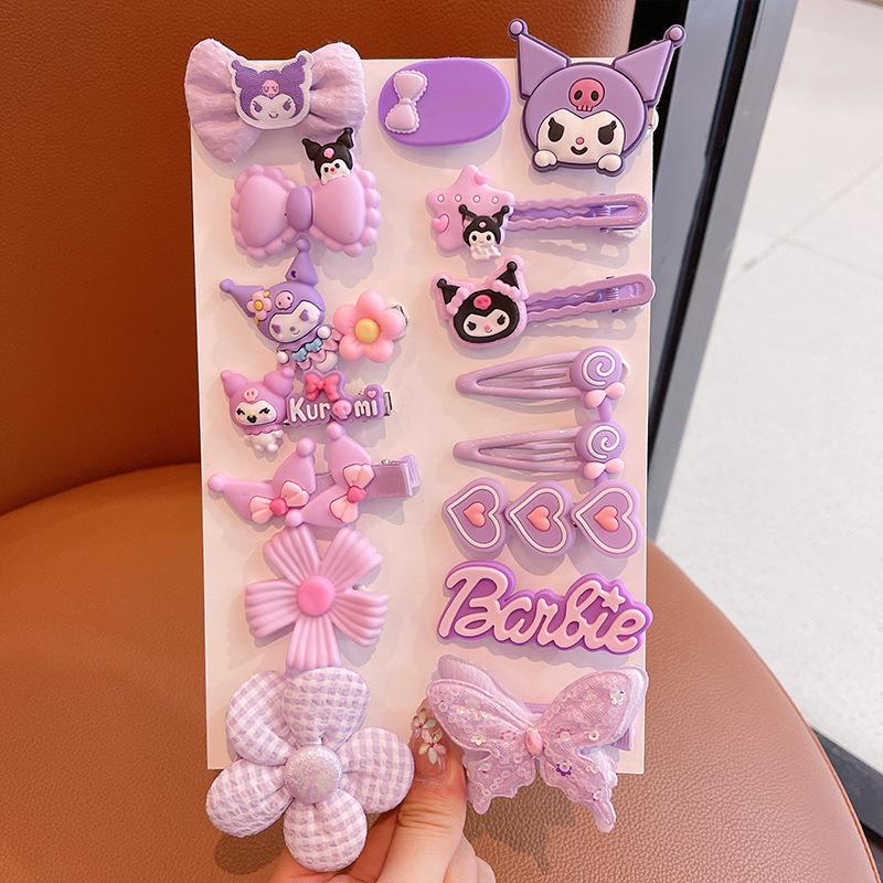 Set of 50 Pink Cute Hair Clips – Sweet Girly Bangs Clips, Japanese Cartoon Hair Accessories