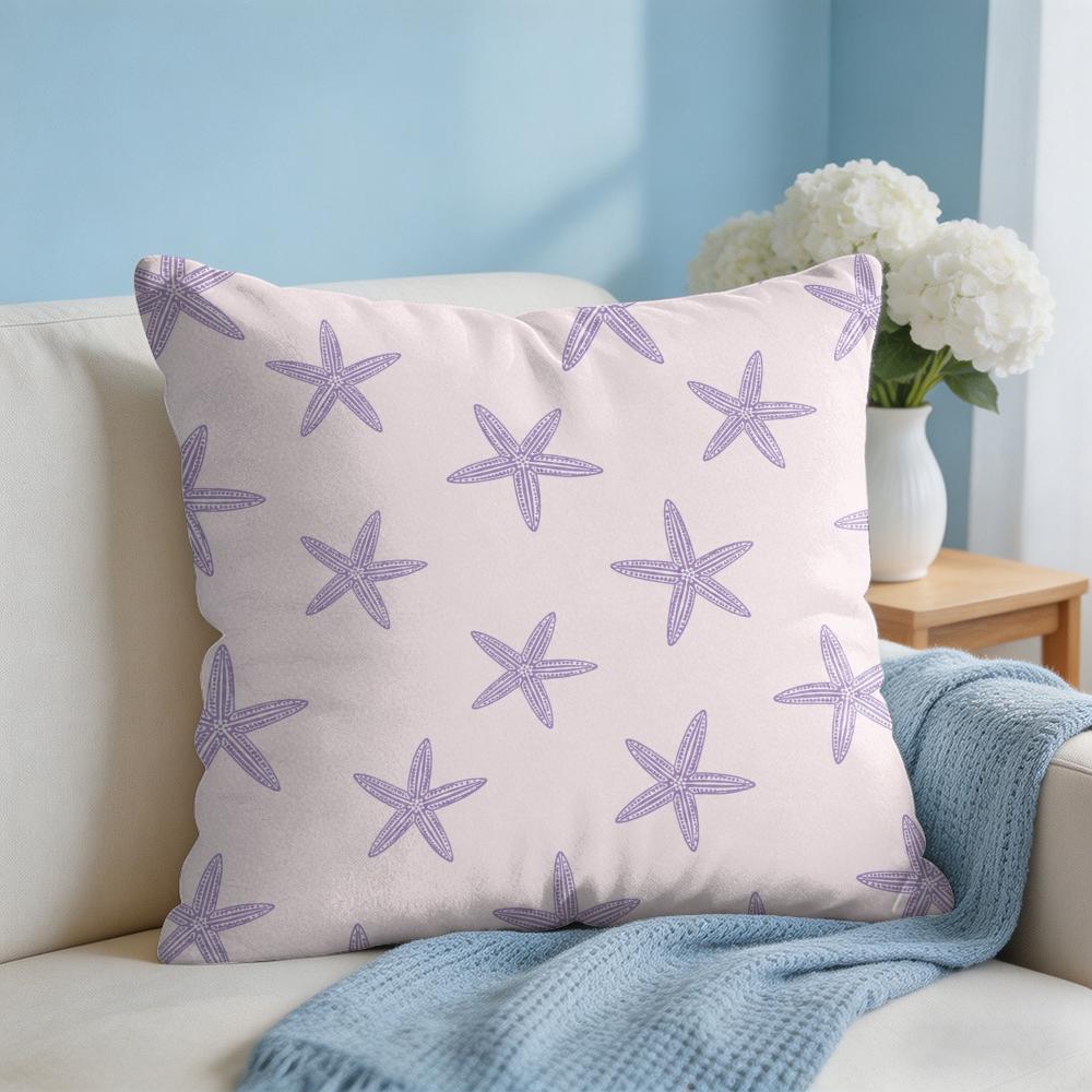 Cute Starfish Cushion Cover Short Plush Soft DoubleSided Printing Pillow Case Cozy Sofa Bedroom Home Decor Gift