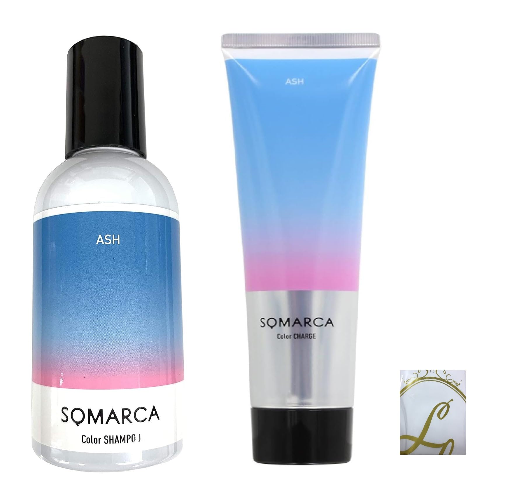 

[Набор + Сумка для покупок] Шампунь для окрашивания Somaruka 150 мл + Color Charge (Обработка цвета) 130г [Пепел] х Набор