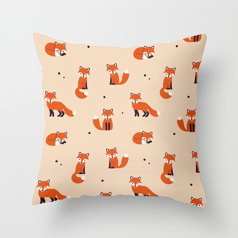 Home Decor Cartoon Fox Animal Cushion Pillowcase Cushion Pillow Sofa Decoration Pillowcase