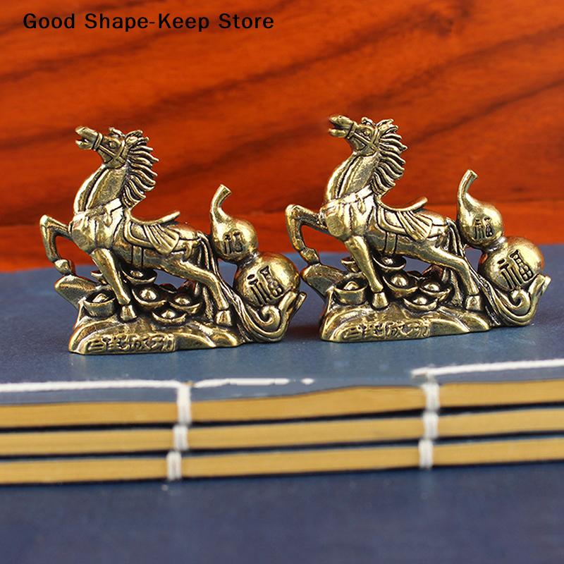 Creative Metal Craft Home Decorations Bronze Calabash Horse Desktop Ornament Decoration Zodiac Horse Statue Stereoscopic
