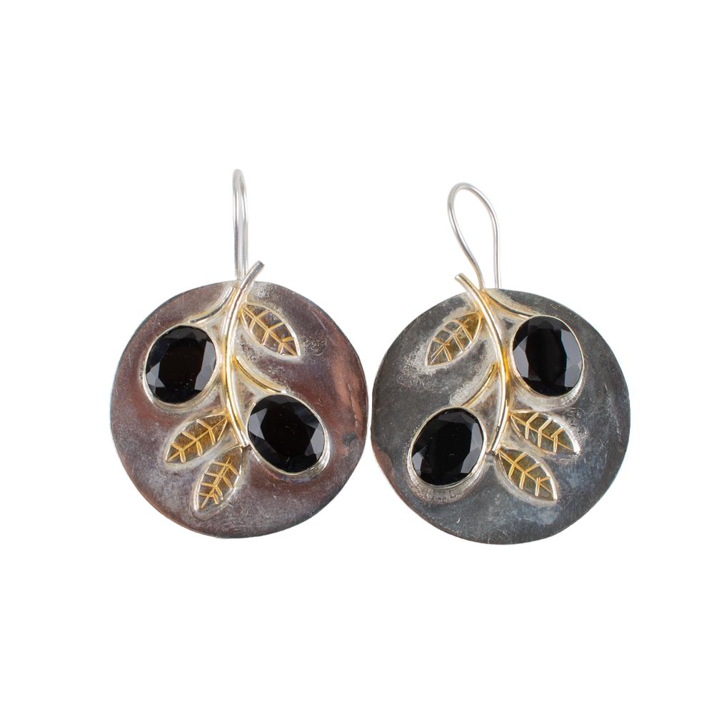 Black Onyx Gemstone 925 Sterling Silver Jewelry Handmade Dangle Earrings 1.77" EE-81-7