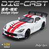 1:24 Viper Cobra Model Toy Sports Cars Alloy Diecast Sound Light Doors Opened Pull Back Exquisite Interior Collection Supercars