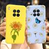 Sunflower Case For Honor 50 Lite Cover On Huawei Nova 8i Phone Case Fashion Painted Soft Back Cover For Honor50 Lite Nova8i Capa