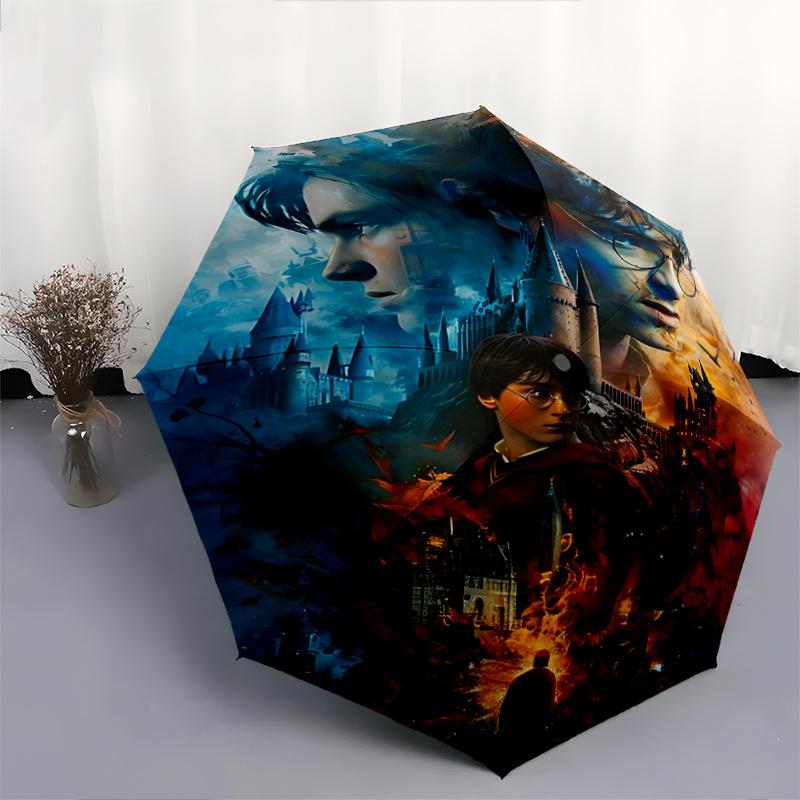 1pc Harry Potter and the Deathly Hallows Automatic Opening and Closing Folding - A Good Choice for Gifts, Fashionable and Convenient Umbrella With Cut