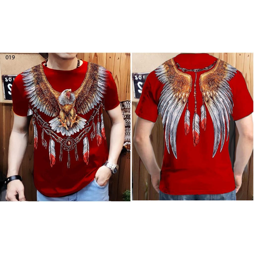 Men's edition T-shirt with eagle pattern and fully printed angel wings