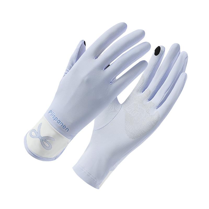 Sunscreen Gloves Summer Women UV Protection Color Matching Outdoor Touch Screen Non-slip Driving Sports Cycling Original Yarn Ice Silk Gloves