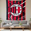 AC Milan Voetbalclub Wapen Muur Tapijt Rood Zwarte Strepen 1899 Embleem Fan Decor Mannenhol Cadeau