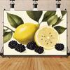 2D flat surface lemon and blackberry fruit-themed background fabric suitable for party decoration polyester fiber