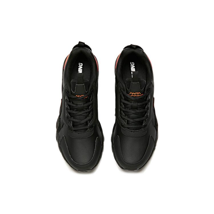 Anta Running Series Phantom Shock Fabric Synthetic Leather Shock Absorbing Non-Slip Low-Top Running Shoes Men sneaker Black Red 111945524R-4