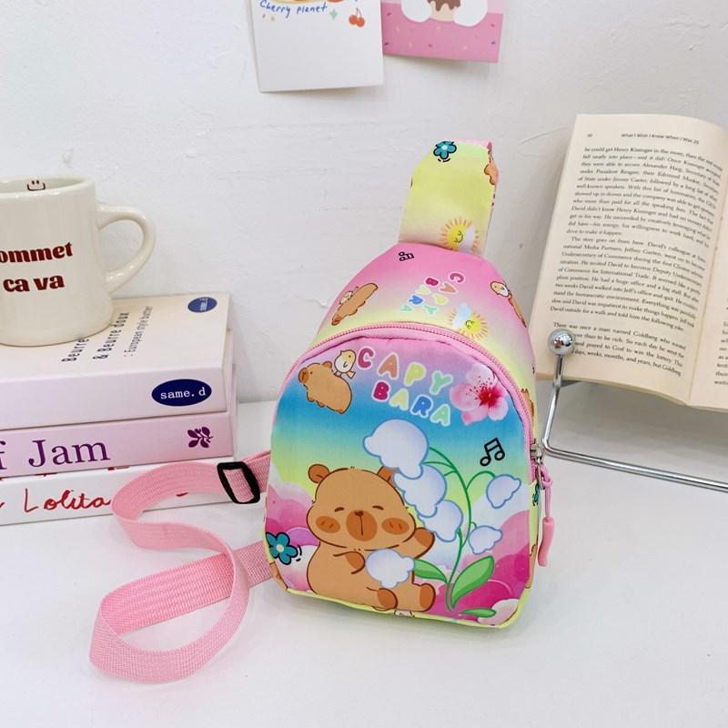 School Bag Cartoon Children's Bag New 3-6 Year Old Boys and Girls Kapibara Change Bag Casual Versatile Breast Bag Oblique Batch