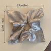 Korean-style Shiny Fabric Silvery Square Scarf Large Intestine Hair Tie for Women Low Ponytail Hair Rope