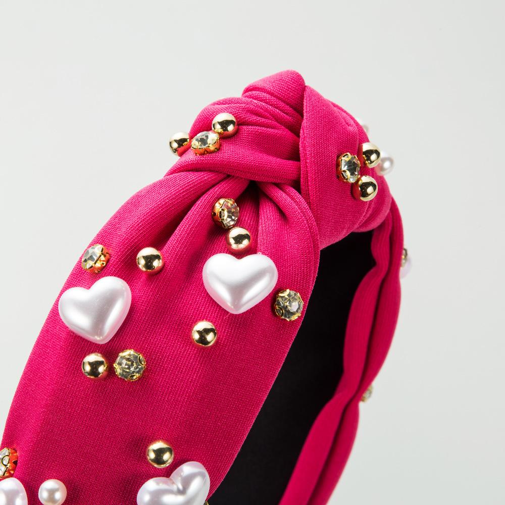 Fashion Valentine's Day Hairband - Heart-shaped Hairband for Women, Wide Edge, Knotted Design, Versatile and Sweet Hair Accessory