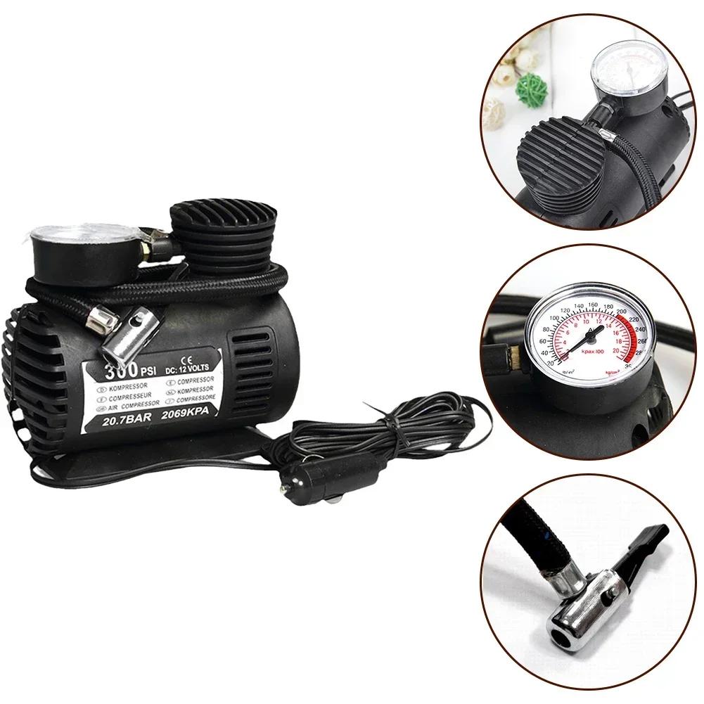 Portable 12V 300psi Car Air Compressor Tire Inflation Pump Mini Locomotive Inflation Pump Wheel Repair Tools Car Accessories