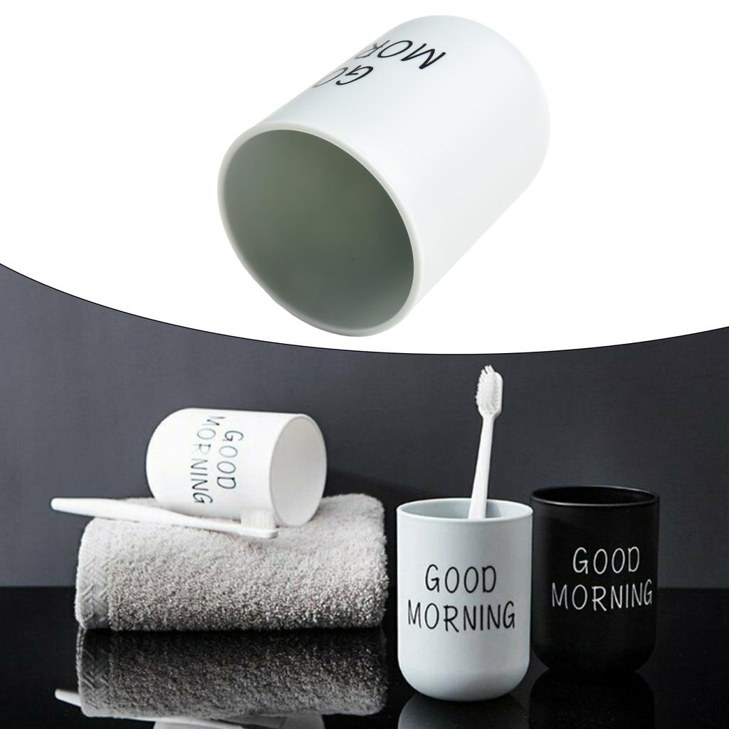 Multifunctional Toothbrush Holder Cup for Bathroom Tumbler Good Morning