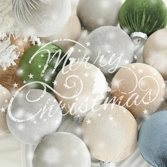 15 Pcs Velvet Christmas Balls Shatterproof Flocked Xmas Tree Hanging Ball Ornaments Festive Home Party Baubles for Christmas Wedding