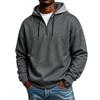 Men's -Lined Zip-Up Hooded Sweatshirt Loose Fit Casual Long Sleeve