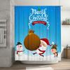 TU Christmas Shower Curtain Santa Claus Reindeer Holiday Festive Bathroom Decor Holiday Gift XMas Pattern Waterproof Fabric Back