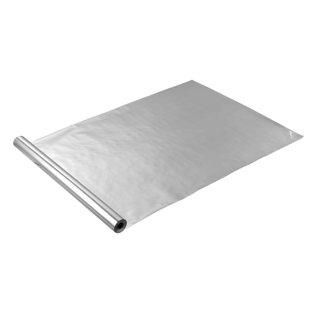 Double Reflective Insulation Roll, Perforated Woven Fabric Radiant Barrier, 0.15mm 76.2m x 1.22m, Double-Sided Aluminum Foil Heat Reflective Shield,