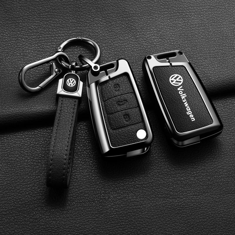 Dla VOLKSWAGEN VW Etui na kluczyk samochodowy z klapką Pokrowiec Obudowa Dla VW Volkswagen Golf 7 MK7 Tiguan FR 2 Dla Seat Ateca Leon MK2 Ibiza Pilot