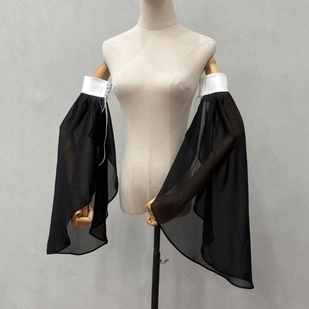 Thin Detachable Sleeves Breathable Gothic Wedding Gloves Sheer Bridal Gloves Wedding Party