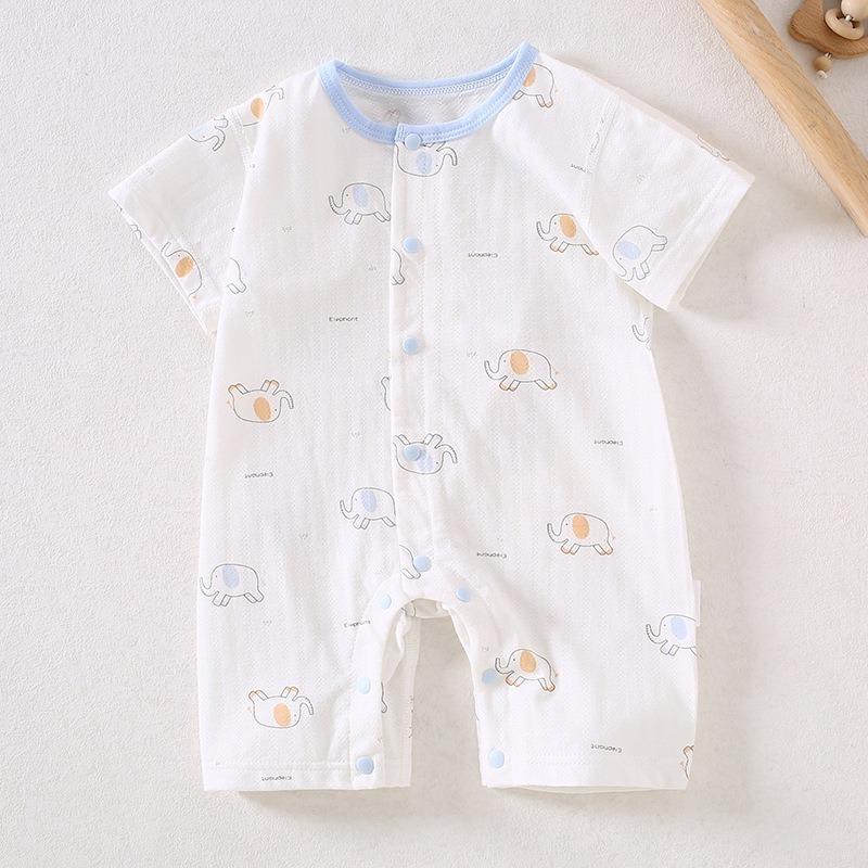 Tute in Cotone Traspirante per Neonati Tuta Estiva a Manica Corta per Neonato Bambino Bambina Tutine Morbide Monopezzo