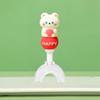 Children's U-Shaped Toothbrush (1-12 Yrs) - Soft Bristle Silicone Brush with Cute Bear Design, Non-Slip Handle