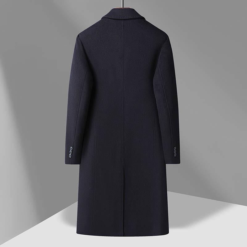 Autumn and Winter Wool Double-sided Woolen Coat Men's Pure Handmade Long Thickened Lapel Coat Plus Size Men's Clothing