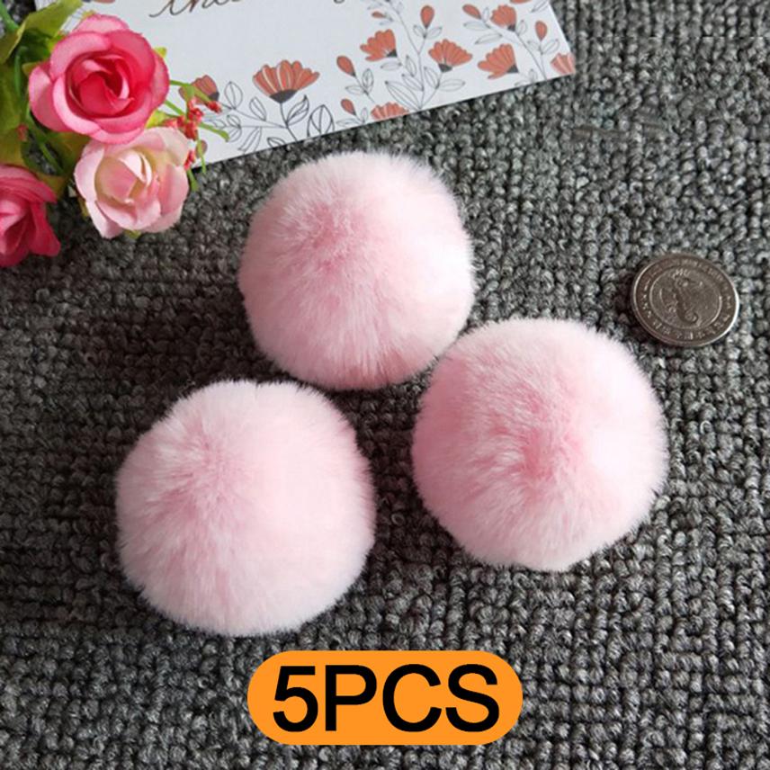 5pcs 4cm 5cm Faux Fur Pompom Fluffy Soft Balls DIY Hair Ball Pom Pom for Handicrafts Handmade Sewing Crafts Materials