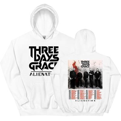 THREE DAYS GRACE ALIENATION Tour 2025 Hoodies Fashion Long Sleeve Casual Sweatshirt Hooded Unisex Streetwear Hip Hop Print Hoody