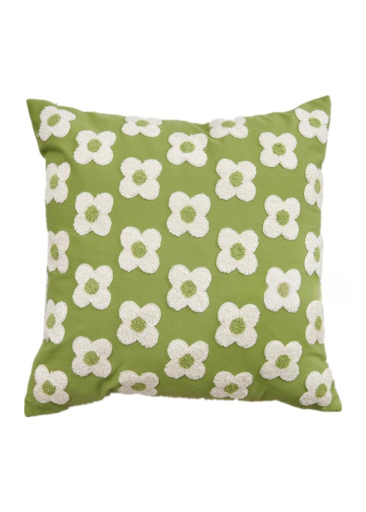 45X45cm Daisy Embroidery Throw Pillow Covers Square Rural Plant Sofa Pillow Cases Stamping Waist Cushion Cover Home Bed Decor