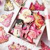 24Pcs/set Cute Christmas Wooden Pendant Simple Christmas Tree Ornaments  Party Supplies