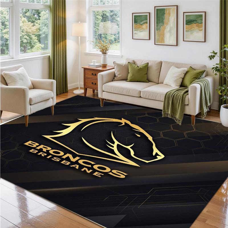 Tappeto in Velluto di Cristallo Design Brisbane Broncos Tappetino Decorativo Morbido per Camera da Letto Ingresso