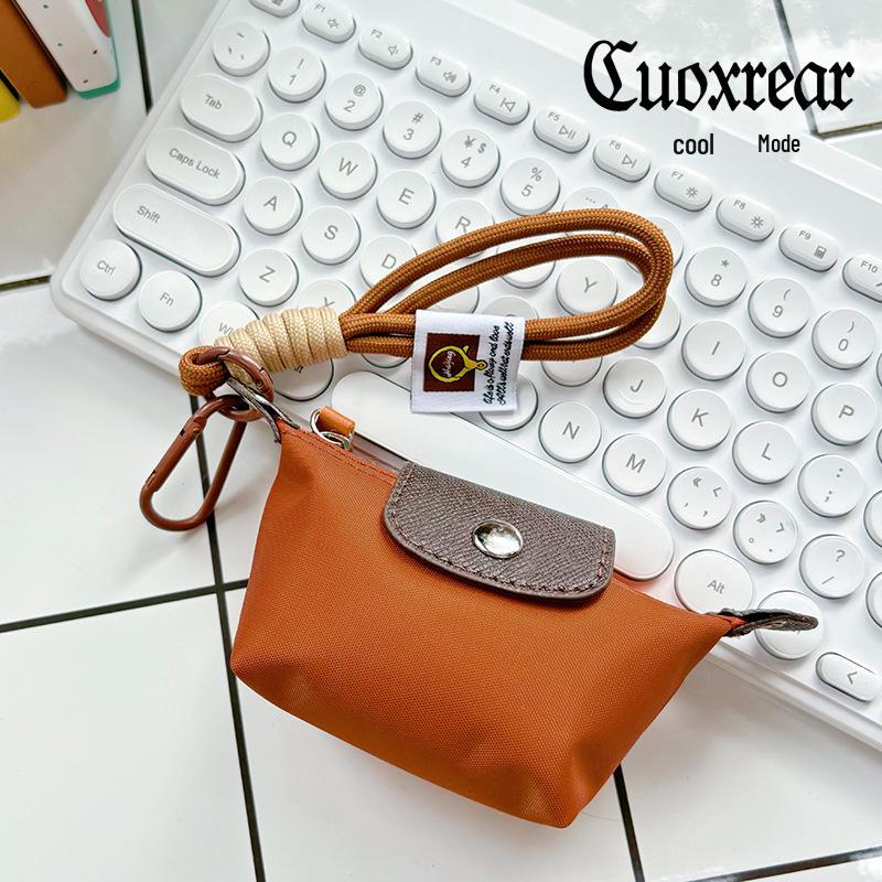 

Кошелек для монет в виде пельменя из ткани Оксфорд 2025: Стильный брелок-чехол для хранения наушников и ключей коричневый