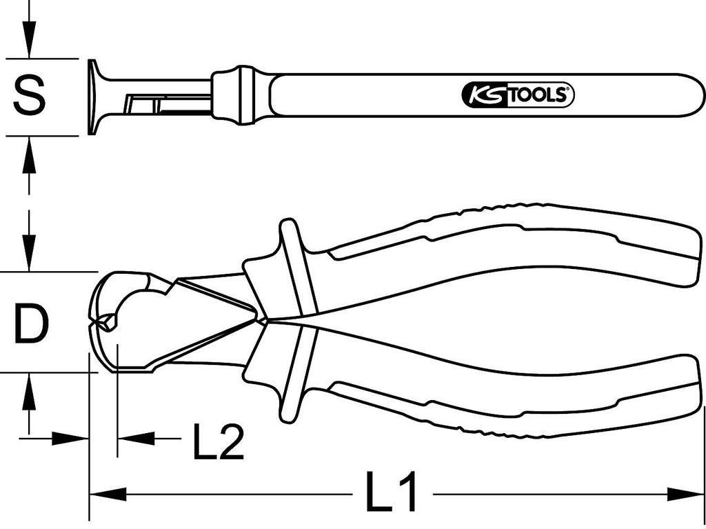 KS TOOLS End Nipper 165mm (Product Code 115.1315)