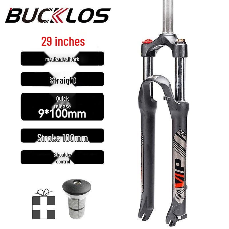 Mountain Bike Suspension Fork, Straight Tube, Mechanical Disc Brake, Available in 26/27.5/29 inches