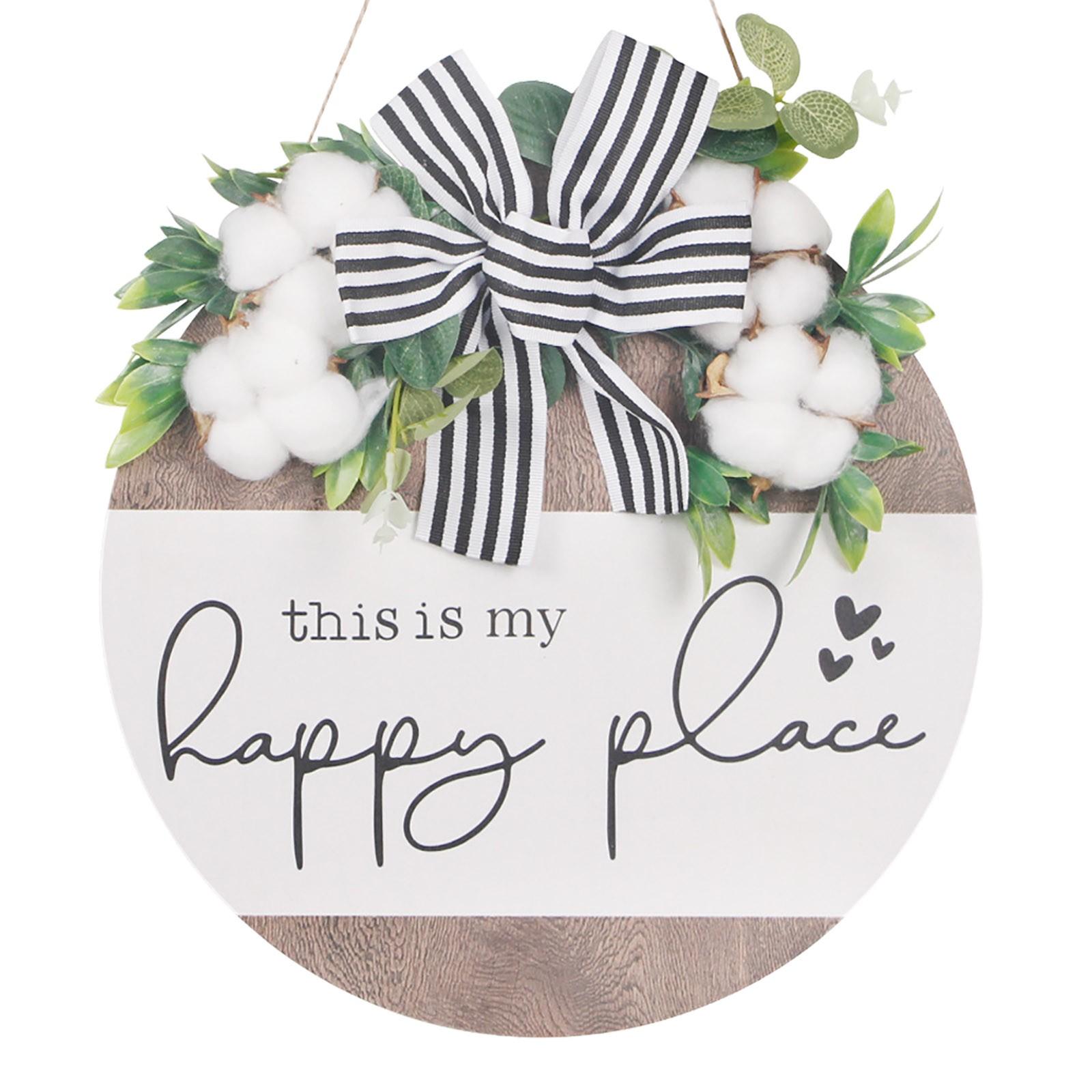 

Круглий дерев яний висить лук прикраса Ласкаво просимо знак побутової дверної таблички B