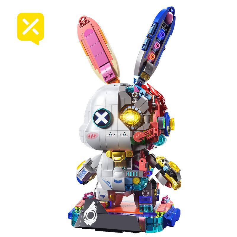 TOYLINX 1377PCS Chinese Building Blocks Rabbit Breaks The Future Mechanical Rabbit Creative Assembled Rabbit Puzzle Toy Gifts